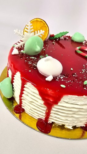 Tort de sărbători Mascarpone cu zmeură